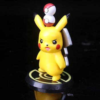 6pcs/set Pokemon Pikachu Skarmory Slugma tas Pats Eevee 10-OSIOS kartos Anime Modelio Paveikslas PVC Žaislai
