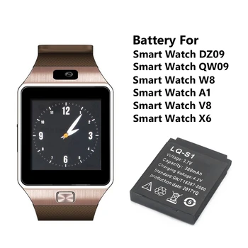 6pcs Įkraunama Ličio Polimero Li-po 380mAh Baterija Skirta Smart Žiūrėti DZ09 W8 Lithium-ion Li-polimero Smartwatch Bateria