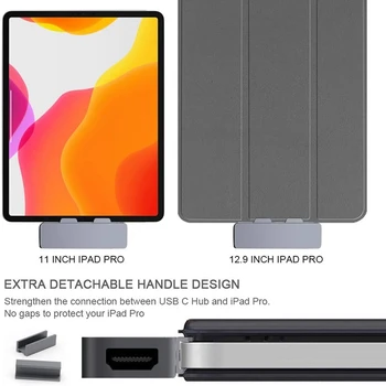 7 in 1 USB C Hub Tipas-C-Hdmi Adapterį, Sd/Tf Kortelių Skaitytuvas 3,5 mm Ausinių Lizdas Pd Greito Įkrovimo iPad Pro 2018 2020