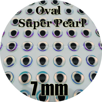 7mm 3D Super Pearl (Ovalo formos Mokinys Baltas Apskritimas) / 350 Minkštas Formuoti 3D Holografinio Žuvies Akis, Skristi Susiejimas, Konduktorius, Suvilioti