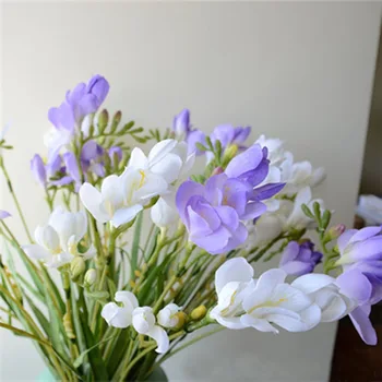 7pcs Šilko Orchidėja, Frezija Dirbtinės Gėlės Sode Netikrą Vaza Gėlių Kalėdų Vestuves Apdailos, 60cm Ilgio Augalai