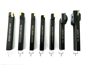 8mm 10mm 7pcs/set karbido pjovimo, tekinimo staklės, pjovimo įrankis su įdėklais, Mini Tekinimo Staklės Titano tekinimo įrankių rinkinys mėginys