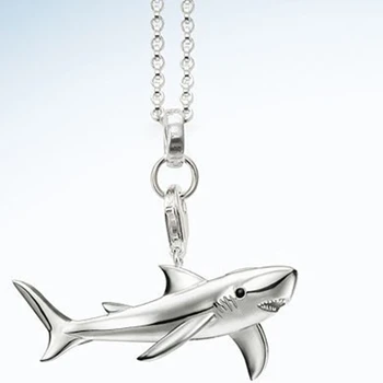 925 Sterling Silver Shark Chokers Karoliai & Pakabučiai, Europos Bijoux Labiausiai bižuterijos Karoliai Pakabukas Dovana Moterims, Vyrams