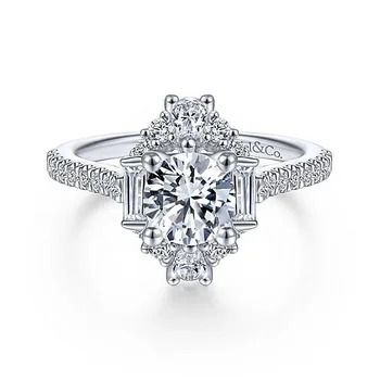 925 Sterlingas Sidabro Geriausiai parduodamas prabangus vestuvinis Žiedas moterims vestuves jubiliejų dovana prekės didmeninė juvelyrikos R5022