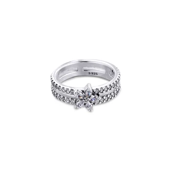 925 Sterlingas Sidabro Papuošalai, Žiedai, Moterų Putojantis Snaigės Žiedas 2020 M. Žiemos Vestuvių Žiedas Dovana Draugams Didmeninės