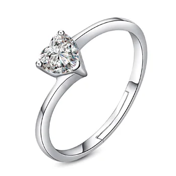 925 sterlingas sidabro blizga kristalų ponios'finger vestuvinį žiedą, moterims, žiedai, papuošalai moterų dovana lašas laivybos didmeninės