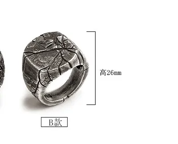925 sterlingas sidabro krekingo žiedas vyrų valdinga asmenybė rodomojo piršto žiedą nišą dizaino rankų darbo, originalus retro vieną je