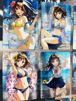 9pcs/set ACG Vasaros Paplūdimio Gyvybingumą Mergina Bikini maudymosi kostiumėlį Seksualių Merginų Žaislai Pomėgiai, Hobis Kolekcionuojamų Žaidimas Anime Kolekcija Korteles