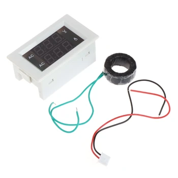 AC 500V 50A Dual Digital Voltmeter Ammeter Volt Amp Testeris, Matuoklis Matuoklis Raudona+Žalia LED R2LC