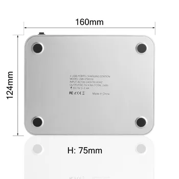 AIXXCO 4-Uostai 24W 4.8 USB įkroviklis stotis 