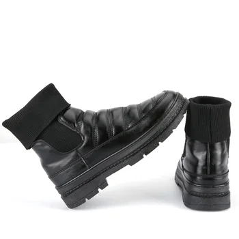 AKZ Naujas Mados Vyrams Batai Kailiniai Šilti Žieminiai Sniego batai PU Oda Vyrų Darbo batai Žmogus, Butai, batai Patogus Vaikščiojimo batai