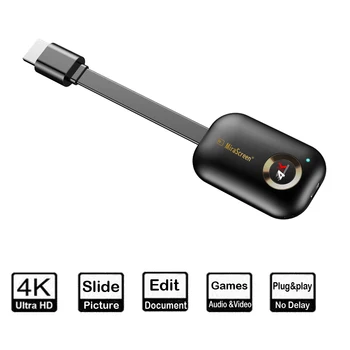 AMKLE Mirascreen G9 Plius 2.4 G 5G 4K Belaidis HDMI H. 265 Wifi Ekranas Dongle Veidrodis Miracast Airplay, DLNA Imtuvas Projektorius