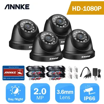 ANNKE 2/4pcs 2MP 1080P HD Saugumo Stebėjimo Sistemos Kameros IR-Cut Naktinio Matymo Garso Įrašymo Vandeniui Korpusas Fotoaparato Rinkinys