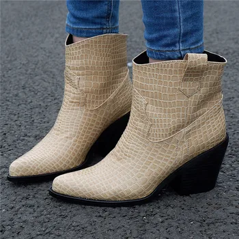 ASUMER 2020 karšto pardavimo Europos Stiliaus storio aukštakulniai batai moterims rudens žiemos laisvalaikio bateliai mados vakarų kaubojus batai moteris