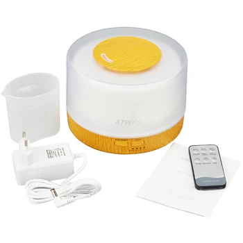 ATWFS 500ml Nuotolinio Valdymo Aromaterapinis Oro Drėkintuvas Ultragarsinis Rūkas Maker aromatinės Lempos eterinis Aliejus Difuzoriaus 7 Spalvų LED Šviesos