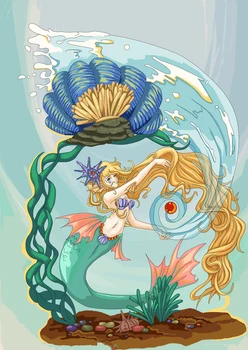 AZSG Mermaid Princesė Purškimo Žuvų Aiškių Ženklų 