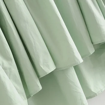 Aachoae Moterų Raišteliu Plisuotos Midi Suknelė Elegantiškas V Kaklo Žaliųjų Partijos Suknelė Sluoksniuotos Ilgomis Rankovėmis Kietas Elegantiškos Suknelės Skraiste Femme
