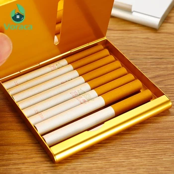 Aliuminio Lydinys Dvigubo Sluoksnio Cigarečių Atveju Langelį 20 Lazdos Nešiojamų Metalo Cigarečių Savininko Talpinimo Konteinerių Aksesuarai Dovanos