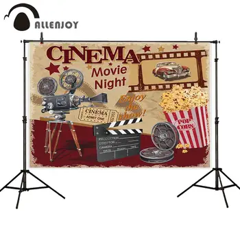 Allenjoy novie naktį šalies fotografijos fonas retro kino fone photophone photobooth photocall užsakymą reklama audinys