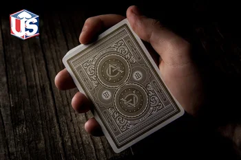 Amatininkas Teorija 11 Kortų T11 Balta/Juoda USPCC Limited Edition Denio Pokerio Dydžio Naujas Sandarias Magic Kortų Magijos Triukų Rekvizitą
