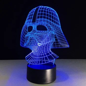 Amroe Star Karo paveikslas Darth Vader 3D Led Nakties šviesos Touch Senser USB Stalo Lempa 3D Iliuzija Nuotaika Lempos Kūdikių Miego Apšvietimo Dovana