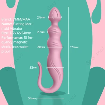 Analinis butt plug vibratorius analiniai žaislai moteris Bakstelėkite klitorio stimuliatorius analinis granulės USB įkrovimo silikono žuvies formos Suaugusiųjų Analinis kaištis