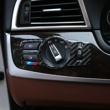 Anglies Pluošto Automobilių Žibintų Mygtukas Dangtelis Jungiklio Mygtuką, Apdailos Dangtelio Lipdukas BMW 5 ir 7 Serijos X3 X4 yra f01 F10 F25 F26 Priedai