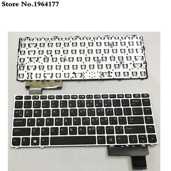 Anglų Nešiojamojo kompiuterio klaviatūra HP EliteBook Folio 9480 9470M 9480M 9470 702843-001 MUMS Pakeisti Klaviatūrą, Sidabrinė