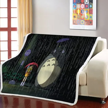 Animacinių filmų Totoro linksmu Charakteriu, Antklodė, Sherpa Antklodę ant Lovos, Sofa-Namų Tekstilės Anime Mano Kaimynas Totoro Šilta Antklodė Lovatiesė