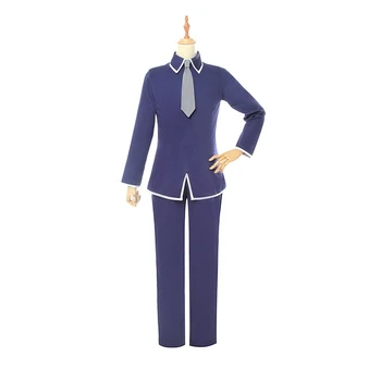 Anime Vaisių Krepšelio Soma Yuki Kyo Cosplay Kostiumų JK mokyklinę Uniformą Žmogus Berniukas Mėlynos spalvos ilgomis Rankovėmis Marškinėliai, Kelnės, Kostiumai Cos Priedai