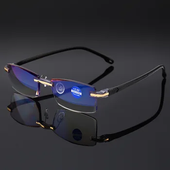 Anti-mėlyna Spinduliuotės Skaitymo Akiniai Moterų Taškus Apipjaustymas Kompiuterio Taurės Vyrų Verslo Anti-nuovargio Frameless Presbyopia