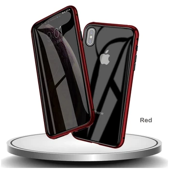 Anti-peeping Magnetinio Telefono dėklas Skirtas iPhone 11pro XR XS Max X XS 7 8 6 6S Plius Privacy Screen Protector, Grūdinto Stiklo Dangtis