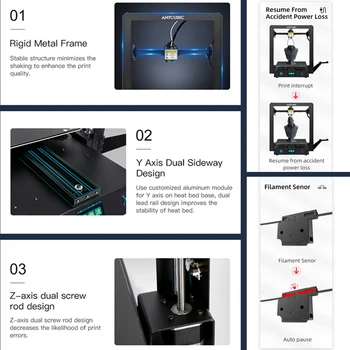 Anycubic 3D spausdintuvas Mega-X 300*300*305mm Spausdintuvai Mega X Didelis Spausdinimo Dydis MeanwellPower Tiekimo 3d Impressora