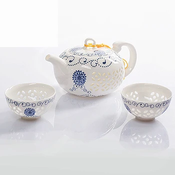 Arbata infuser suvirintojas mėlyna ir balta išskirtinį keramikos arbatinukas virduliai arbatos puodelio porceliano kinijos kung fu arbatos rinkinys drinkware