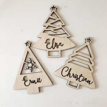 Asmeninį Miško Kalėdų Ornamentu ，Kalėdos menkniekis ，Kalėdų eglutė dekoras | Medienos Kalėdų dovana | Xmas dekoras