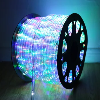 Atsparus vandeniui Neon Led Rainbow šviesos Vamzdžiai 220V Apvalus LED juostelės apšvietimas Patalpų Lauko Kalėdų, Vestuvių Dekoras 8 režimai ES plug
