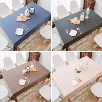 Atsparus vandeniui lino ir medvilnės, lino staltiesė meno arbatos stalo paprasto spalvos stačiakampio stalo audinio anti-lyginimo stalo kilimėlis