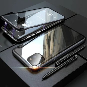 Atveju iPhone, 11 Pro Privatumo Magnetinio 360 Laipsnių Metalo Danga,Grūdinto Stiklo iPhone 11 Pro Max