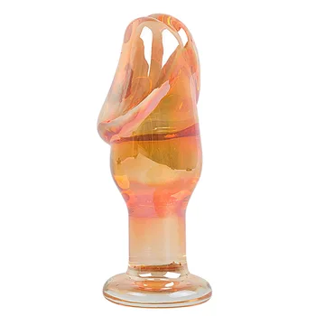 Aukso Didelis Glassl Dildo Kristalų Želė Dildo Stiklo Butt Plug Stiklo Analinis Dildo G Taškinio Masažo Moterų Masturbacija Suaugusiųjų Sekso Žaislai