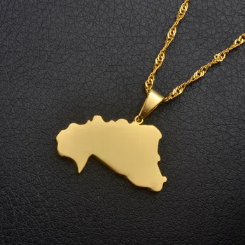 Aukso Spalvos Burkina Fasas Žemėlapiai Pakabukas Karoliai Moterų Žemėlapis Afrikos Šalyse Juvelyrikos Dovanos #J0467