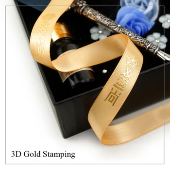 Aukštos Kokybės Individualų Juostelės, 10mm-75mm 100yards, Vestuvių, vakarėlių ir Prekės ženklo Kaspino 3D Aukso Štampavimo Karšto Štampavimo