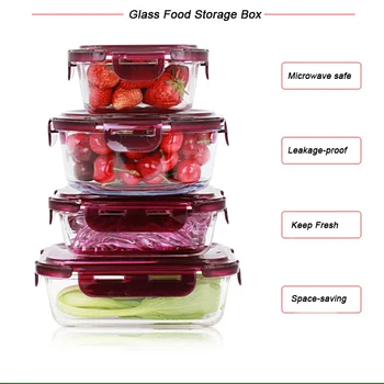 Aukštos Kokybės Priešpiečių Dėžutė Stiklo Mikrobangų Bento Dėžutės Maisto produktų Laikymo Dėžutė Mokyklos Maisto Konteineriai, Nešiojamos Dėžės, Maistas Vaikams Iškylą