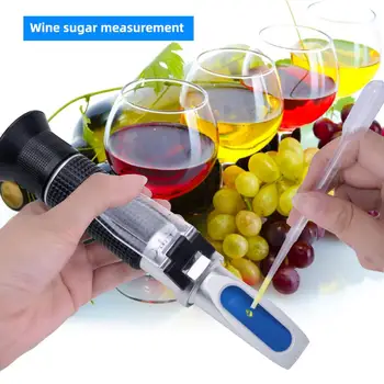 Aukštos kokybės 3 1. rankiniai Vynuogių ir Alkoholio Refraktometru už vyndariai turi tris svarstyklės(0-25%Tūrio , 0-40%Brix,0-22Baume)