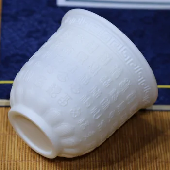 Aukštos kokybės lajus jade master cup Dehua balto porceliano keramikos širdies sutra Baifu teacup namuose, aukštos kokybės arbatos rinkinys