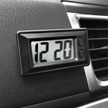 Automobilių Ornamentu Automobilių Laikrodis LCD Skaitmeninis Ekranas Automatinis Žiūrėti Transporto priemonės Auto Vidaus Apdaila, Lipnios Klijuoti Ant Ultra plonas