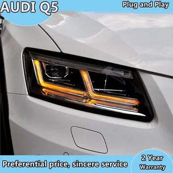 Automobilių Stiliaus Žibintas, skirtas Audi Q5 2009-2018 LED Žibintų atveju Audi Q5 visi LED Žibintų Dvigubas Šviesos Bi-LED objektyvas