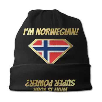 Aš esu norvegijos Koks Jūsų Supervalstybė ? Aukso Pavasarį Ir Rudenį Unisex Megzti Beanie Skrybėlių Imnorwegianwhatsyoursuperpower Kas