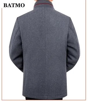 BATMO 2020 naują atvykimo žiemos aukštos kokybės Padirbtų kailių apykaklės vilnos tranšėjos paltai vyrams,vyriški vilnos švarkai MN806