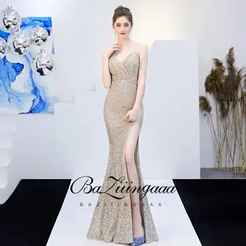 BAZIIINGAAA Prabanga 2020 M. Šalies Elegantiškas Moteris, Vakare Gown Plius Dydis Slim Išspausdintas Ilgas vakarines Sukneles Tinka Formalaus Šalys