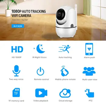 BESDER 1080P Belaidės IP Kameros Intelligent Auto Žmogaus Sekimo pradžia Saugumo VAIZDO Stebėjimo Tinklo Mini WiFi Kamera, Garso
